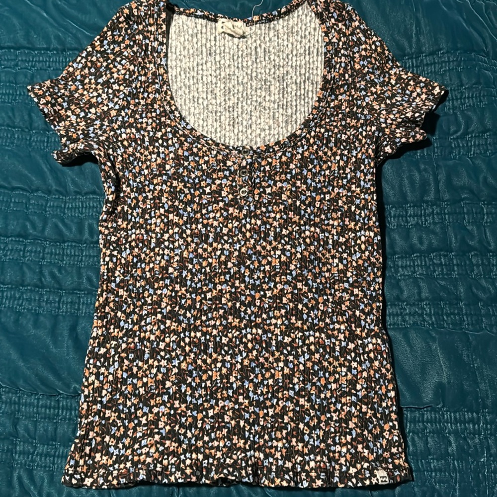 Billabong floral stretch shirt